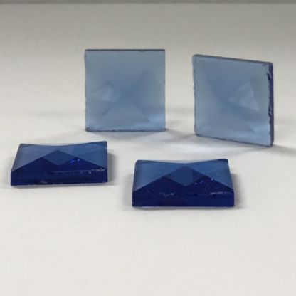 Square Colored Glass Bevel -3/4″ x 3/4″ Blue