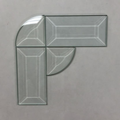 4-3/4" X 14-1/4" Exquisite Clea Glass Bevel Cluste EC597