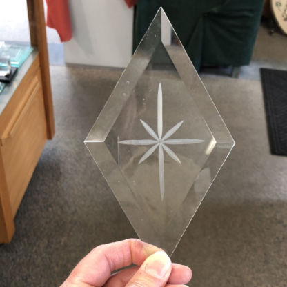 Engraved Diamond Bevel Glass 3" x 5" - Image 2