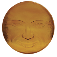 Jumbo Moonface - Amber 6" Glass