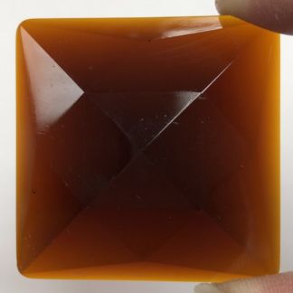Faceted Square 50mm Jewel- Dark Amber -Seconds