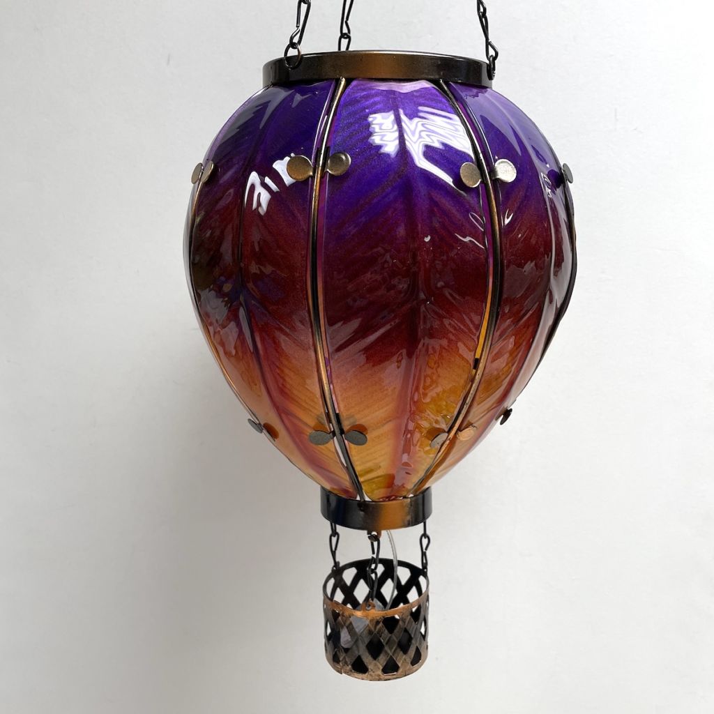 Red or blue hot air balloon hanging ornament - colourful home