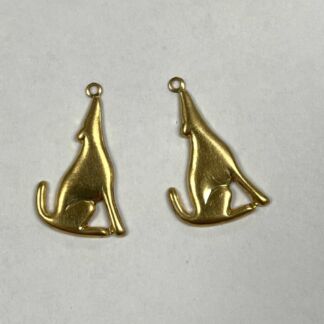 Brass Coyote Charm