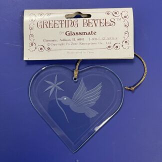 Clear Dove Heart Shape Bevel with hole #GB01