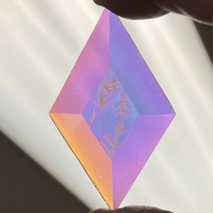 A Dichroic Diamond Bevel Glass 1 1/2" x 2 1/2" Glue Chip DF105 - Image 3