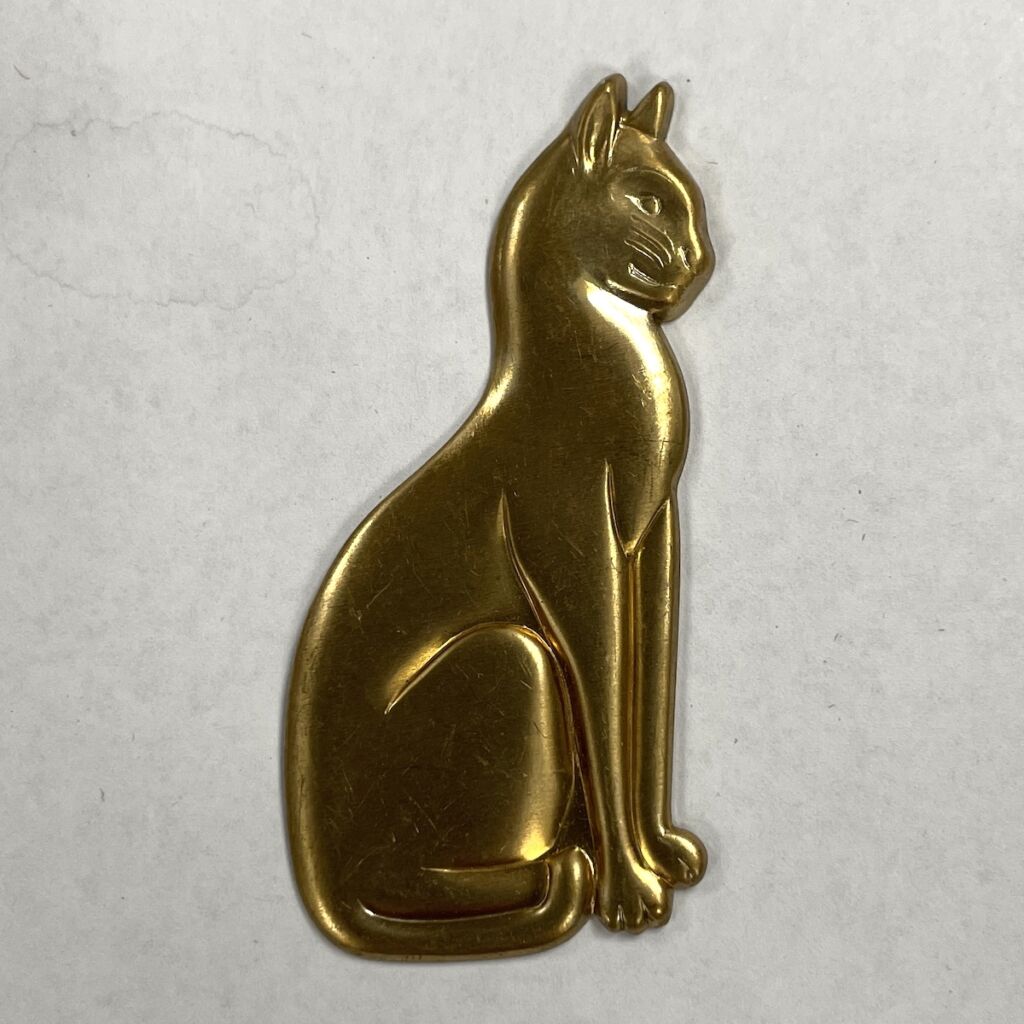 Brass 3-D Sitting Cat #BC200