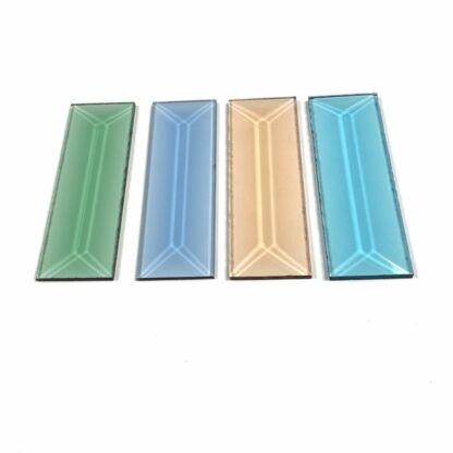 Rectangle Glass Bevel - 1" x 3" Colored