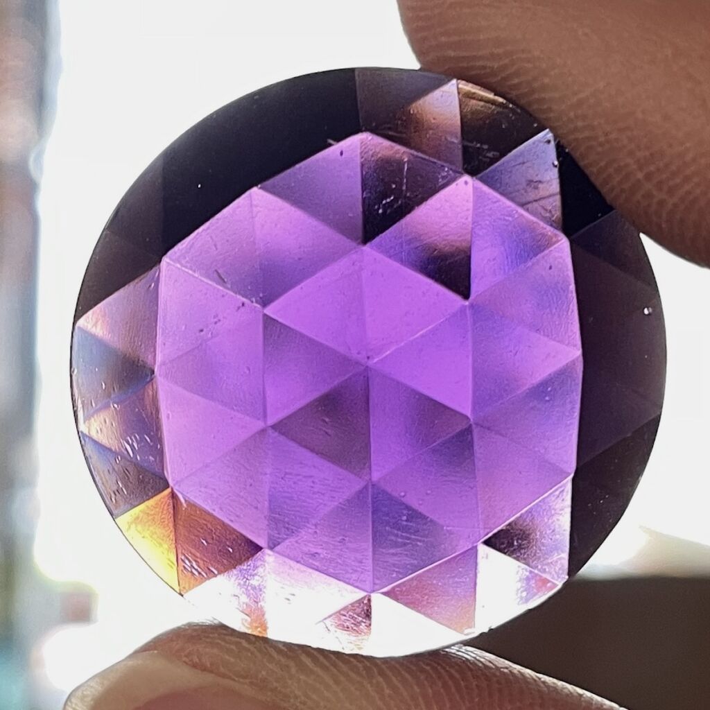 Faceted 25mm Round Jewel FR25-350 Grape Purple