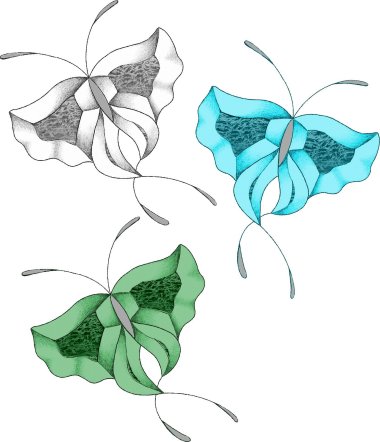 HGST113 - 3 Butterflies Bevel Glass - Image 3