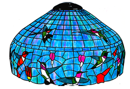Worden B24-15 Hummingbird Lamp Pattern with Filligrees.