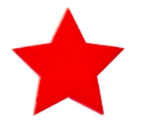 Red five-point star on a white background